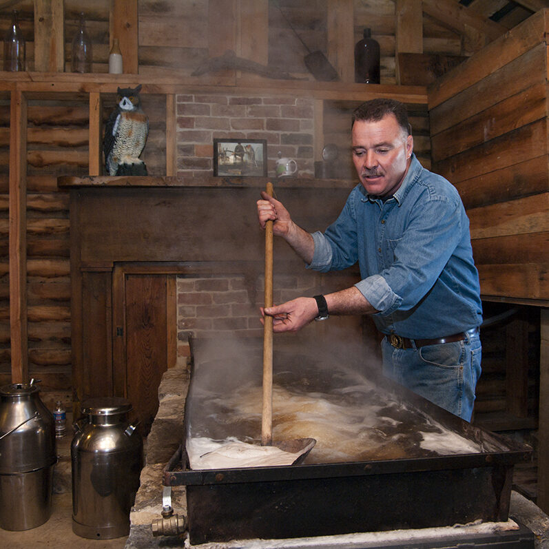 Take a step back in time to Highland County, "Virginia's Switzerland." Travel back roads and mountain byways to the annual Highland Maple Festival. Held on the 2nd and 3rd weekends of March, the Maple Festival has been an annual event in Highland County, Virginia, since 1958. Duff demonstrates how he makes maple syrup at Duff's Sugar House.  Virginia Tourism Corporation, www.Virginia.org